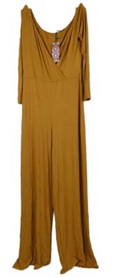 Nové - Dámský hořčicový palazzo kalhotový overal Boohoo 