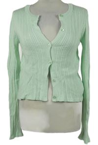 Dámský světlemátový žebrovaný propínací crop svetr Asos 