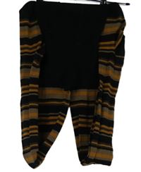 Dámské černo-béžové pruhované punčocháče 