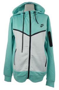 Pánská mátovo-bílá sportovní funkční propínací mikina s kapucí Nike 