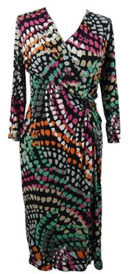 Dámské černo-barevné puntíkované midi šaty CC