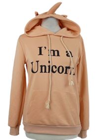 Dámská růžová mikina s nápisem a kapucí 