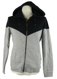 Pánská šedo-černá propínací mikina s kapucí C&A