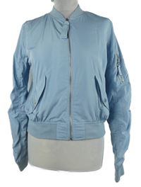 Dámský světlemodrý šusťákový bomber Bershka 