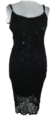 Dámské černé háčkované šaty s flitry Miss Selfridge 