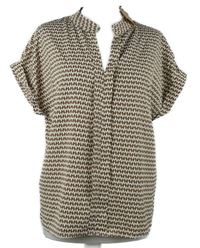 Nové - Dámská hnědo-béžová vzorovaná halenka Shein 