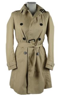 Dámský béžový šusťákový jarní kabát s páskem Stradivarius 