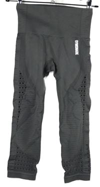 Dámské šedé perforované sportovní capri legíny Gymshark 