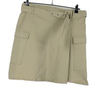 Dámská béžová riflová sukně s kapsami a páskem Page One Young 