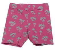 Růžové elastické kraťasy s palmami Primark