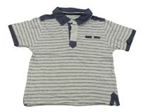 Světlešedo-modré pruhované polo tričko Rebel
