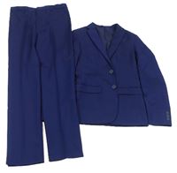 2set- tmavomodré pruhované slavnostní sako+ kalhoty C&A