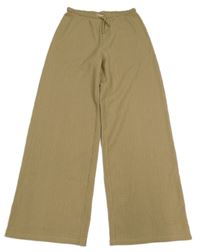 Béžové žebrované široké tepláky H&M