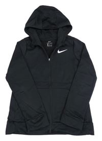 Černá sportovní funkční propínací mikina s kapucí Nike 