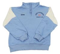 Modro-bílá mikina s nápisem H&M