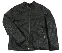 Černá koženková zateplená bunda Zara