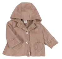 Růžová semišová zateplená bunda s kapucí C&A