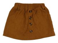 Hnědá manšestrová sukně Shein