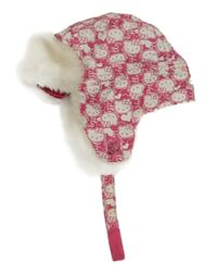 Růžová šusťáková beranice s Hello Kitty a kožíškem H&M vel.92-104