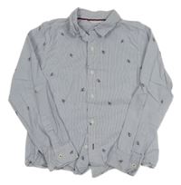 Modro-bílá pruhovaná košile s lyžaři Name it