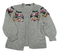 Šedý pletený cardigan s fitry George