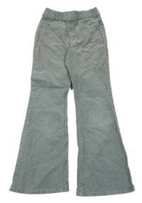 Zelené manšestrové flare kalhoty H&M