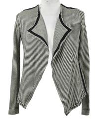 Dámský bílo-černý pruhovaný svetrový cardigán Garcia