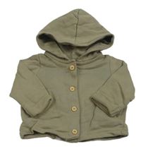 Hnědozelená propínací mikina s kapucí H&M