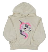 Smetanová mikina s překlápěcími flitry a kapucí zn. H&M