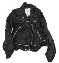 Černá koženková bunda M&S