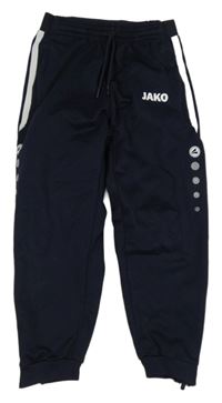 Tmavomodré sportovní tepláky s logem jako