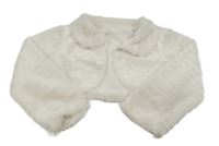 Bílé chlupaté bolerko