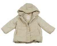 Béžová šusťáková zimní bunda s kapucí Topomini