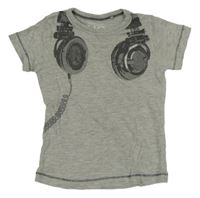 Šedé tričko se sluchátky Next