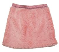 Růžová chlupatá sukně s třpytivým pasem Lc waikiki