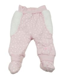 Světlerůžové zateplené polodupky s hvězdami 