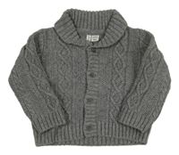 Šedý propínací svetr 