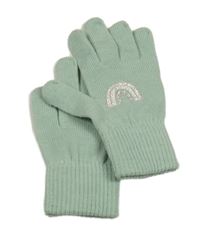 Zelenkavé prstové rukavice s duhou 