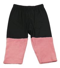 Černo-růžové sportovní/fleecové tepláky Shein