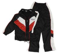 2set - Černo-bílo-červená sportovní tepláková souprava 