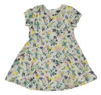 Bílo-barevné květované krajkové šaty Primark