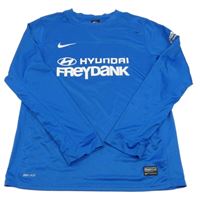 Modré sportovní funkční triko s potiskem Nike