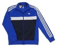Modro-bíá sportovní propínací mikina Adidas