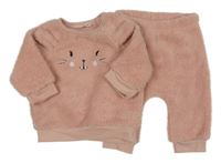 2set - Světlerůžová chlupatá mikina s myškou + tepláky Ergee