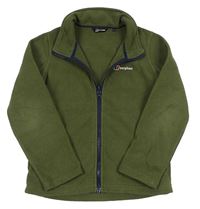 Khaki fleecová propínací mikina s logem Berghaus