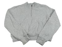 Šedá melírovaná crop mikina H&M