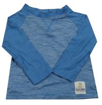 Modro-bílé pruhované triko s nášivkou M&Co