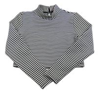 Černo-bílé pruhované crop triko Yd. 