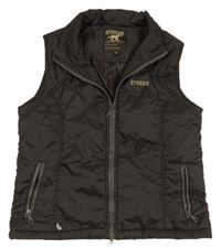 Kávová šusťáková zateplená vesta s logem Steeds