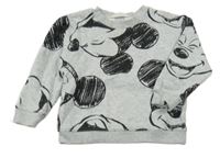 Šedá melírovaná mikina s Mickeym H&M